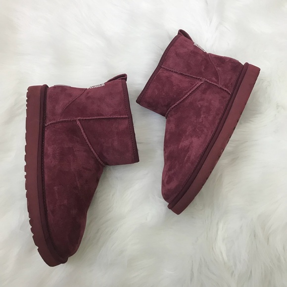 UGG Shoes - UGG Australia Classic Mini Crystal Bow In Maroon